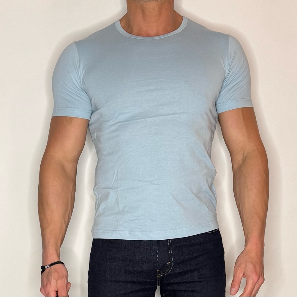 Ron Dorff Light Blue Eyelet Edition Crew Neck T-Shirt